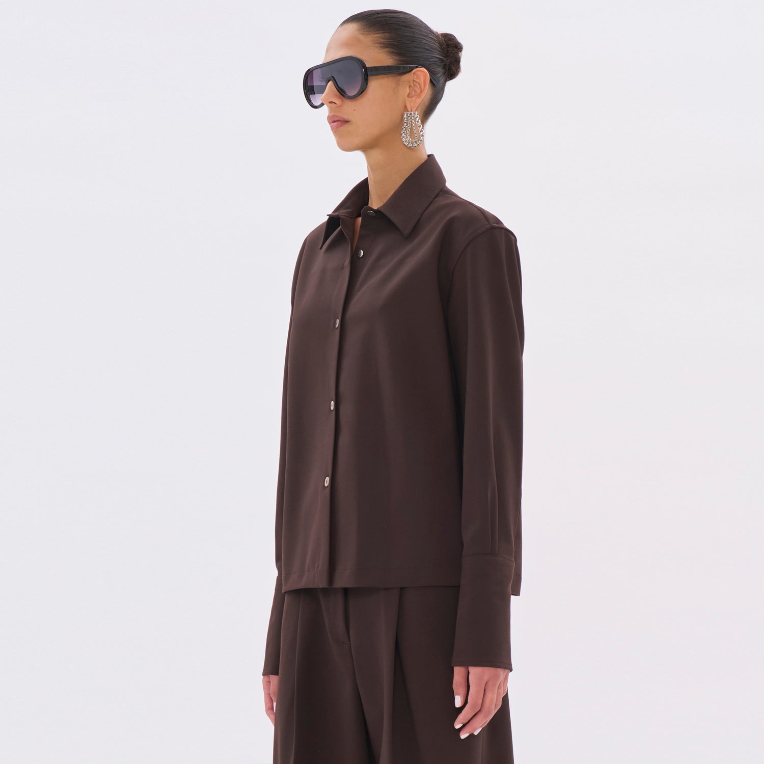 CODIE WOOL SHIRT // BROWN