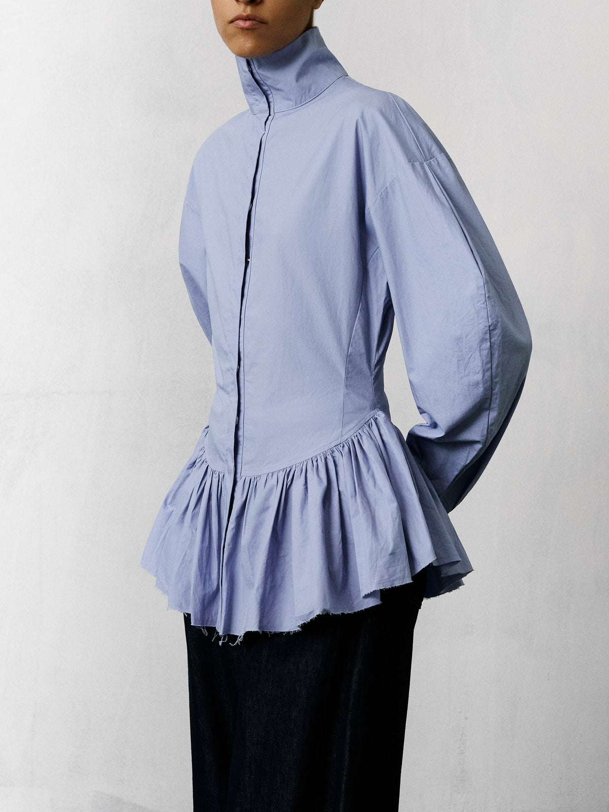 ELAINE COTTON POPLIN SHIRT // TURQUOISE