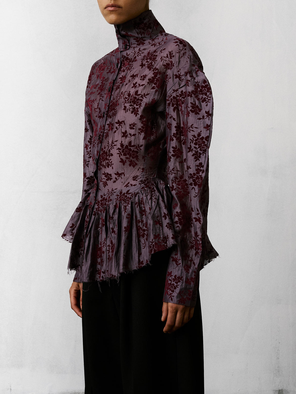 ELAINE FLOCKED MUSLIN SHIRT // PINK ORCHID