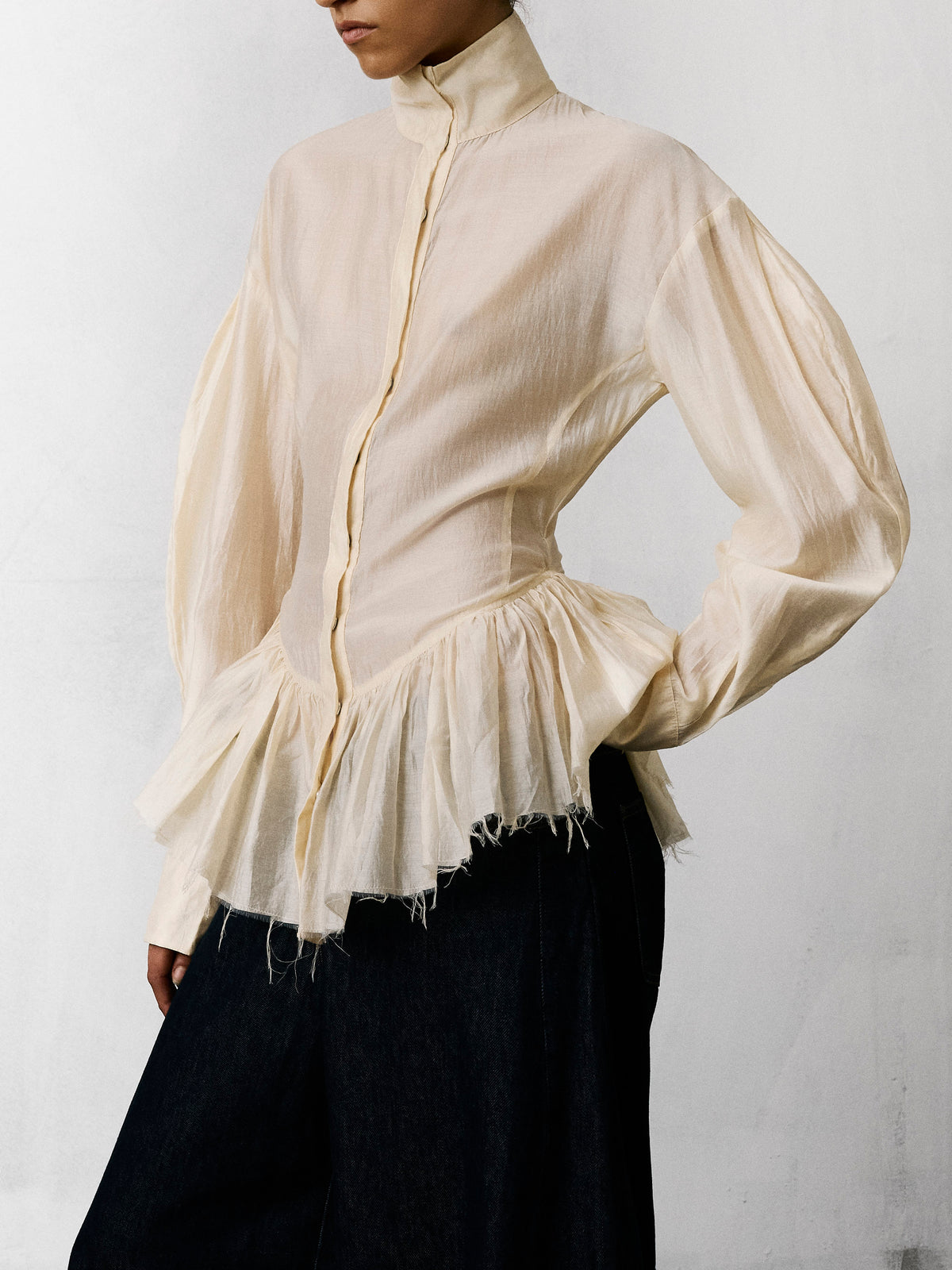 ELAINE LIGHT MUSLIN SHIRT // CREAM