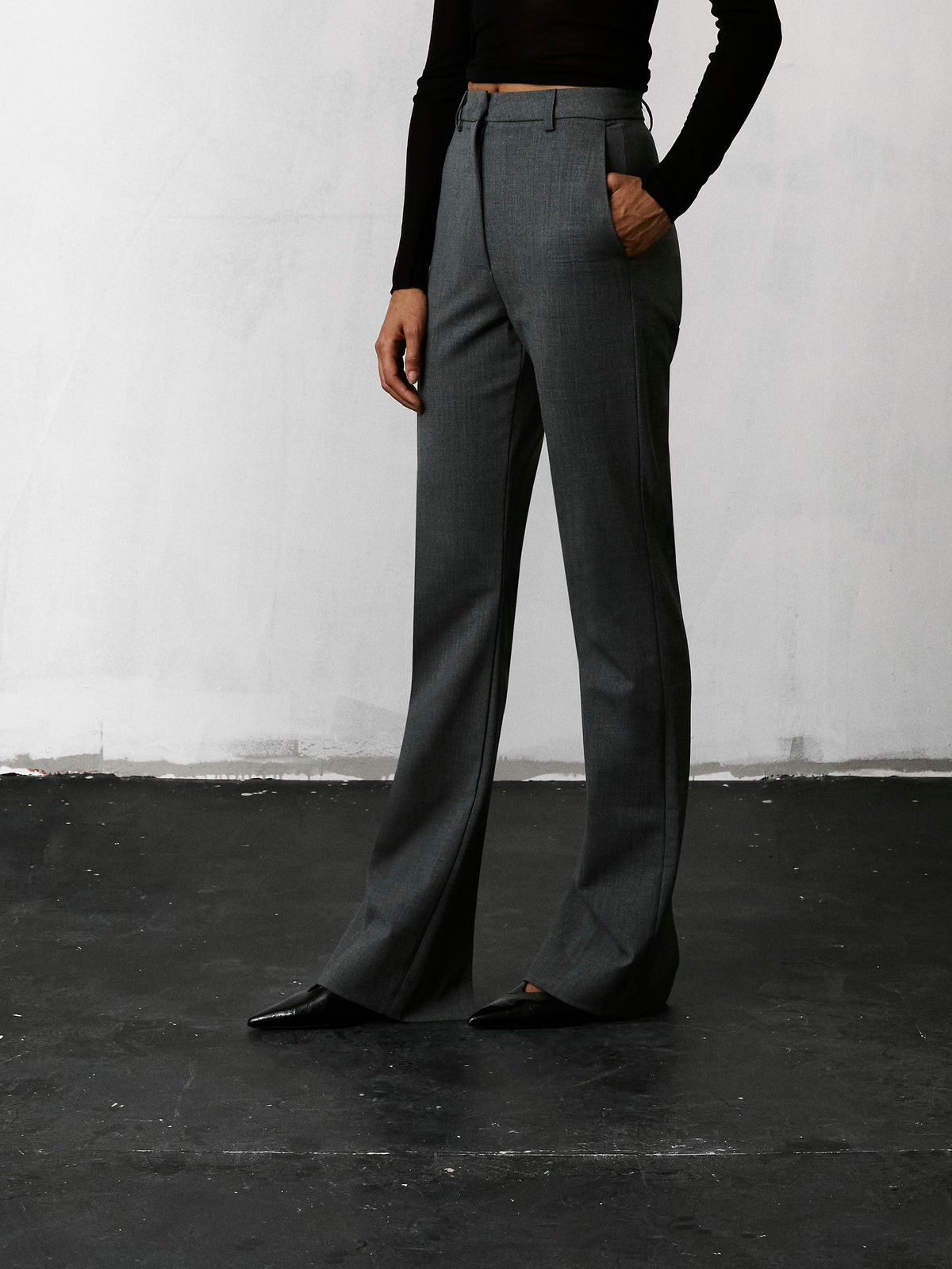 ELVIRA WOOL TROUSERS // GREY MELANGE