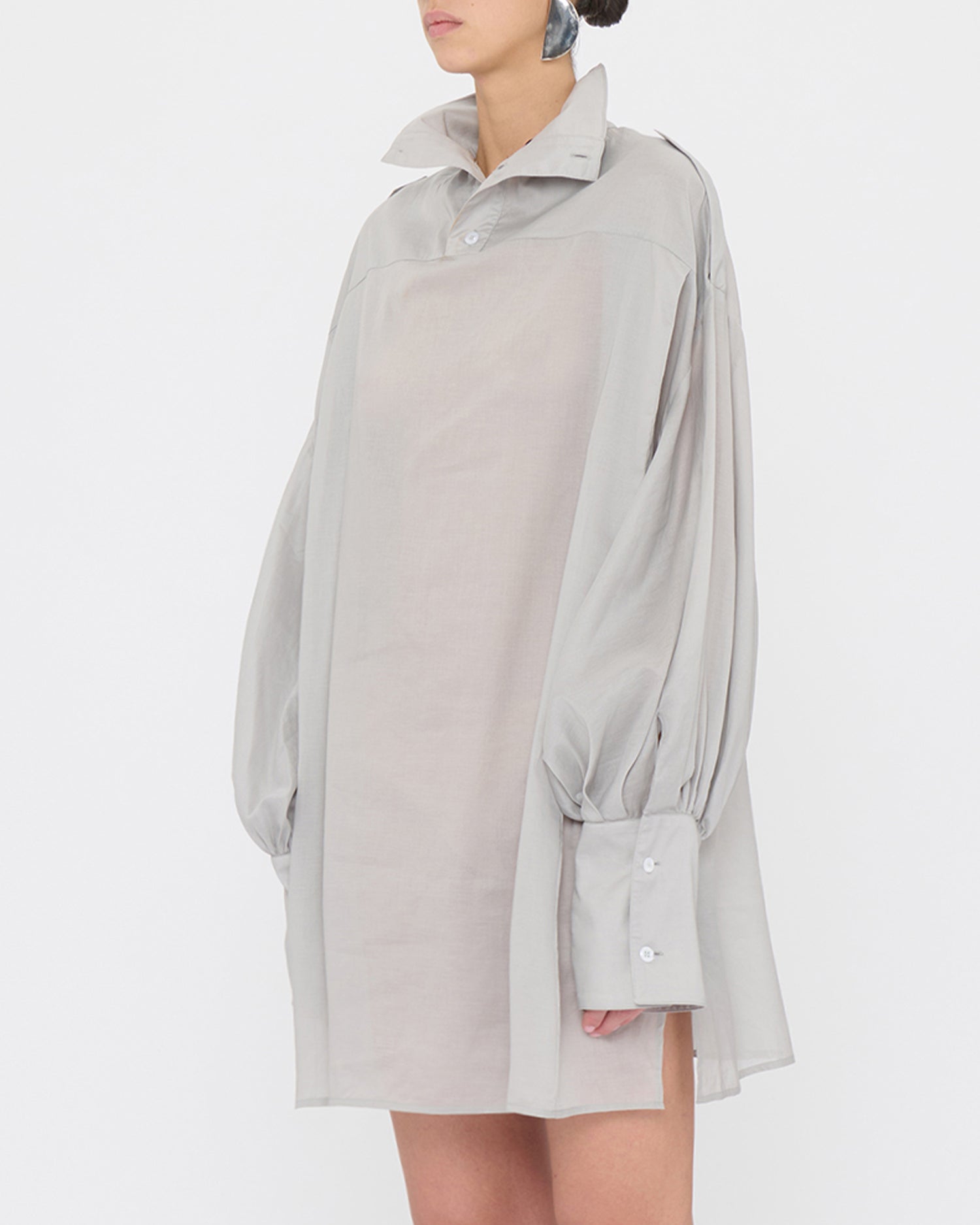 CIARA LIGHTWEIGHT MUSLIN SHIRT // ICE GREY