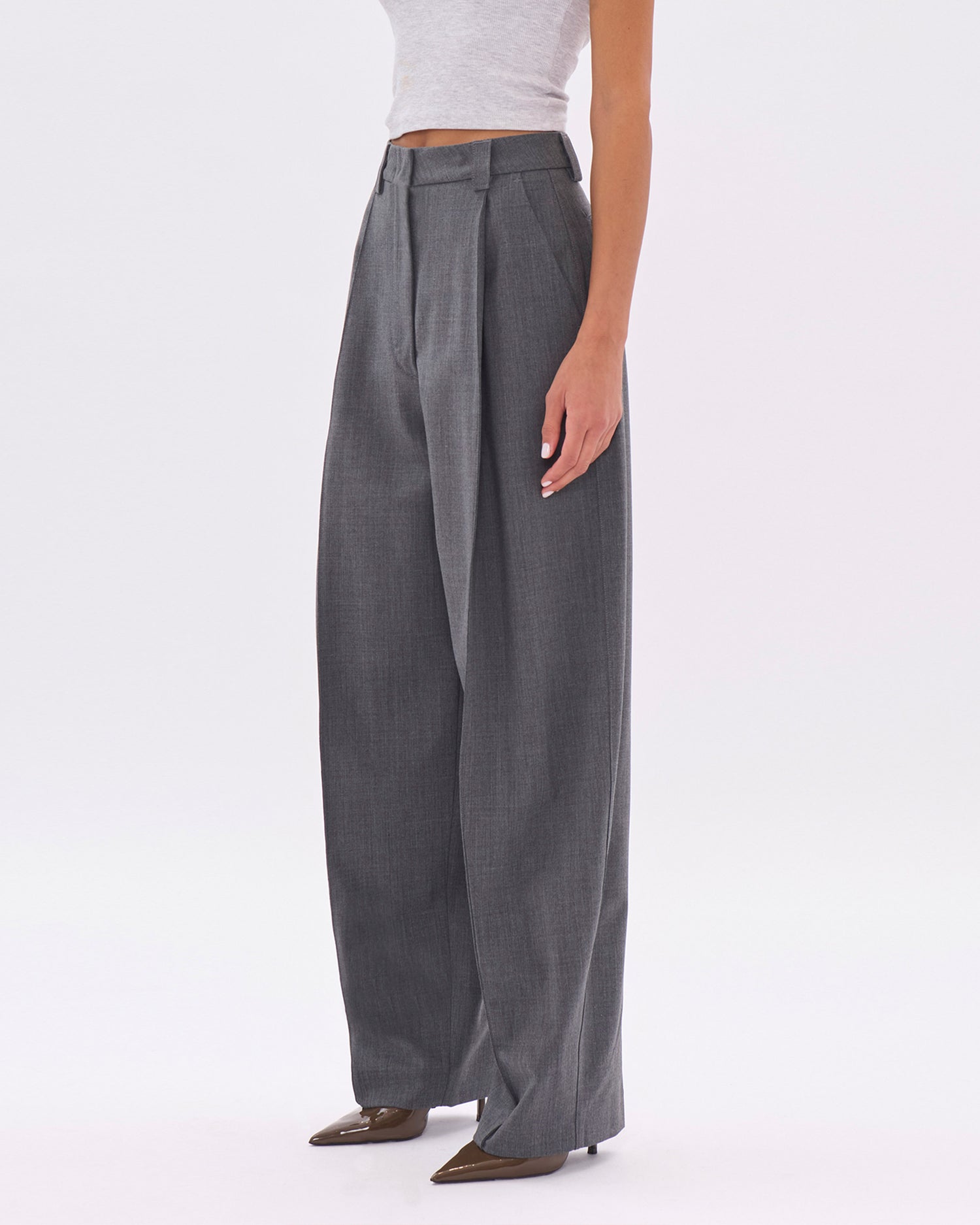 CARA WOOL TROUSERS // MEDIUM GREY