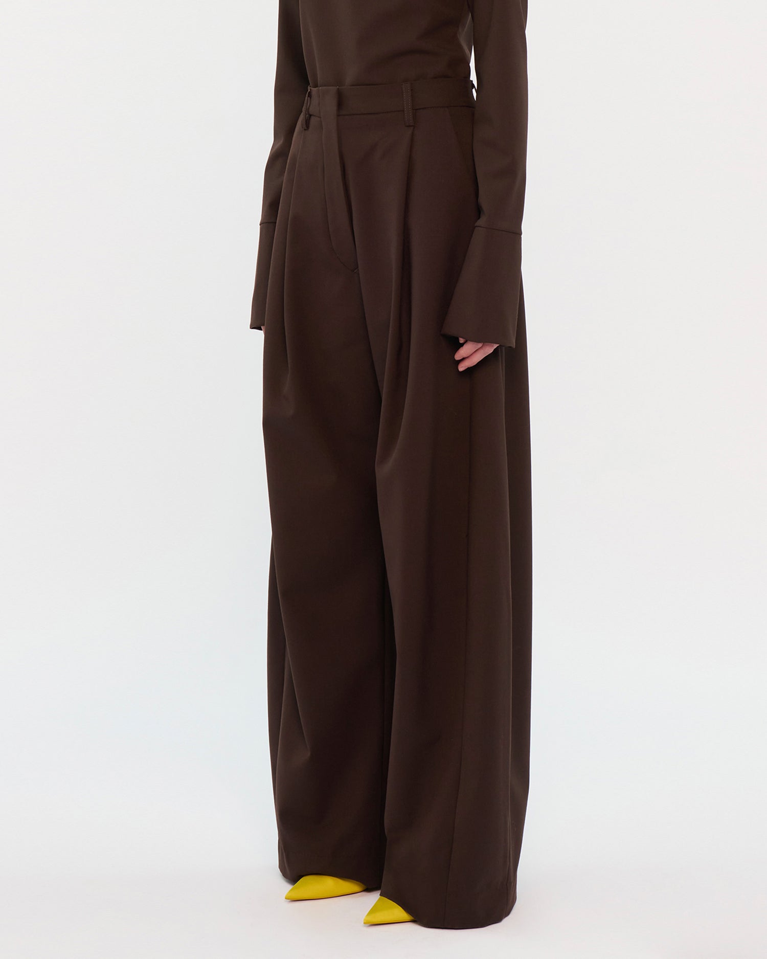 BILLIE WOOL TROUSERS // BROWN