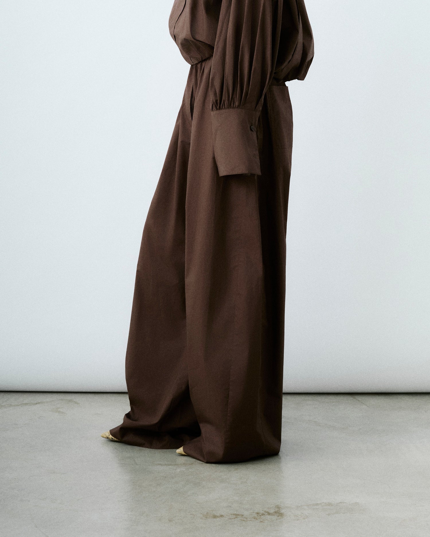 DORA POPLIN TROUSERS // BROWN