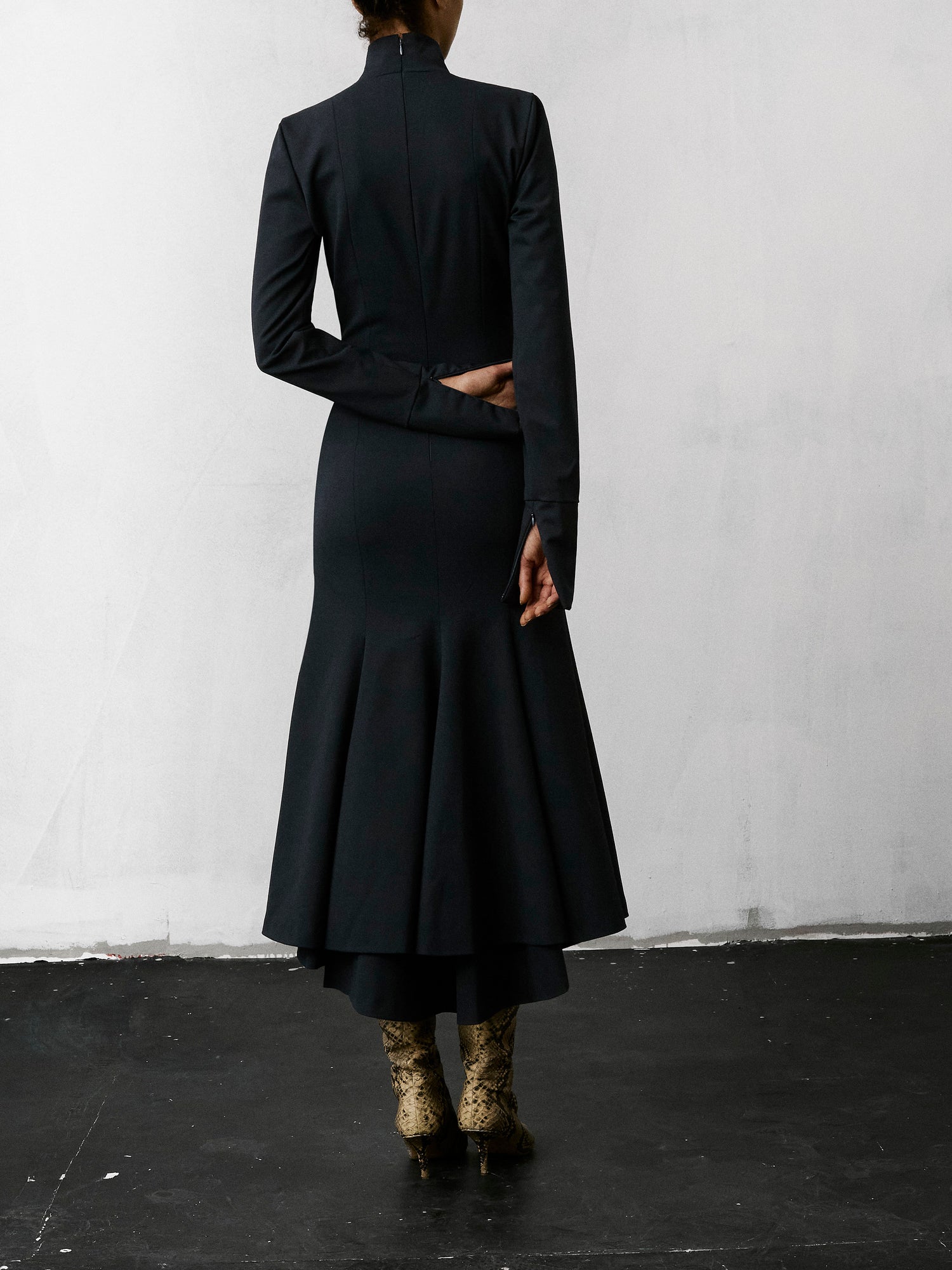 EDDA WOOL LONG DRESS // NIGHT BLUE