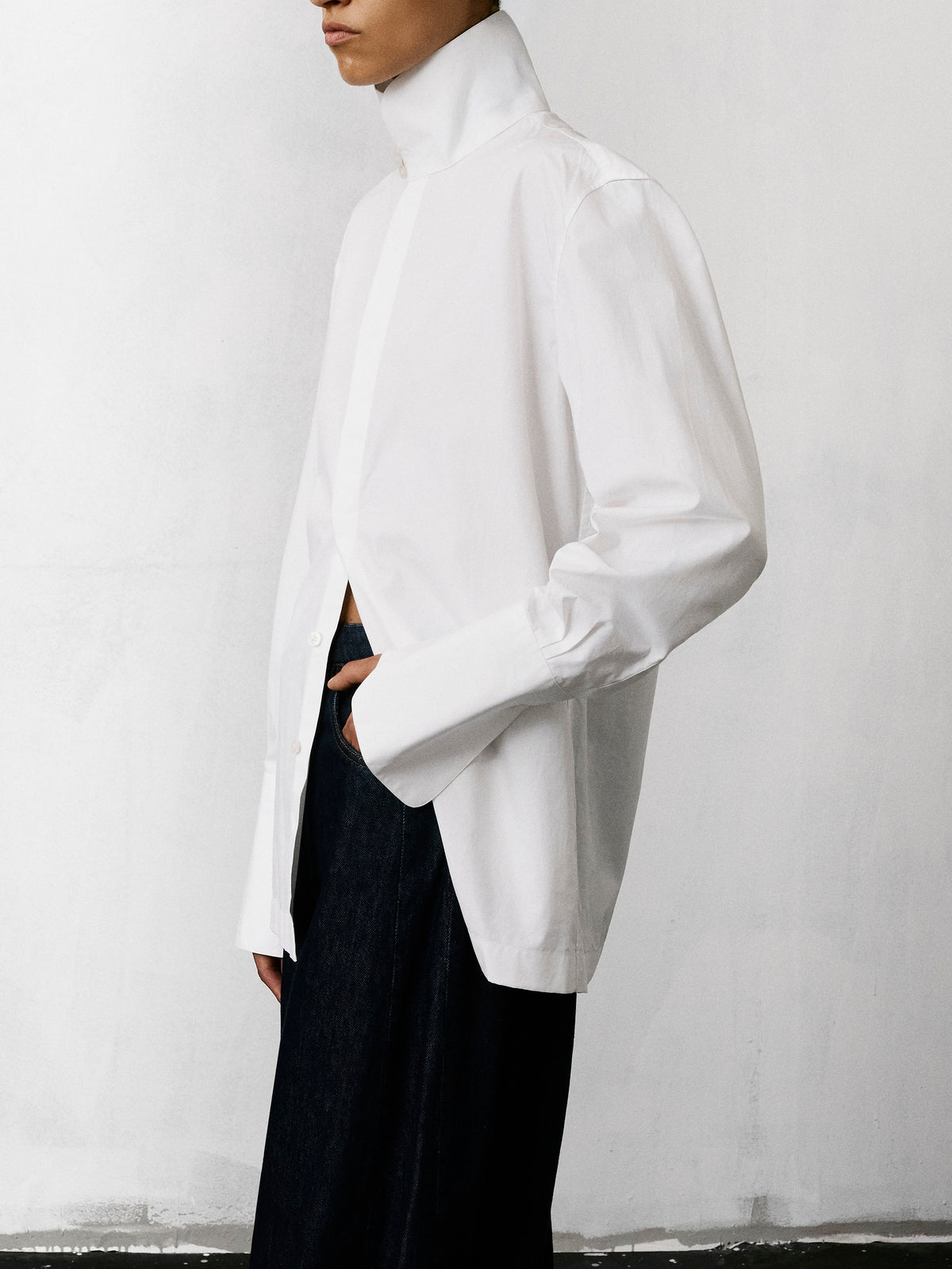 EDITH COTTON POPLIN SHIRT // WHITE