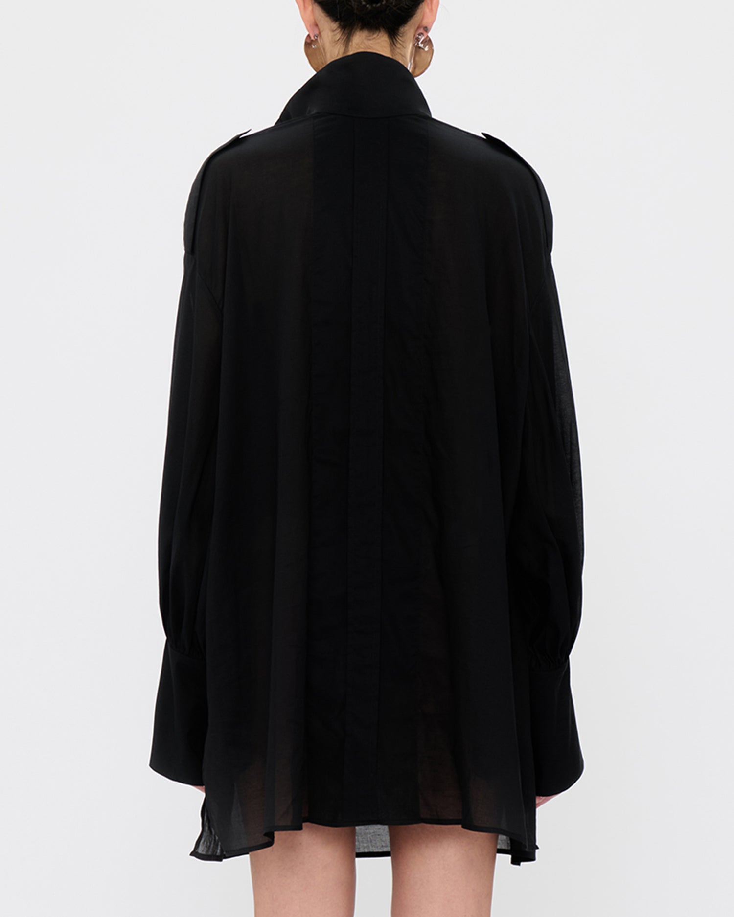 CIARA LIGHTWEIGHT MUSLIN SHIRT // BLACK
