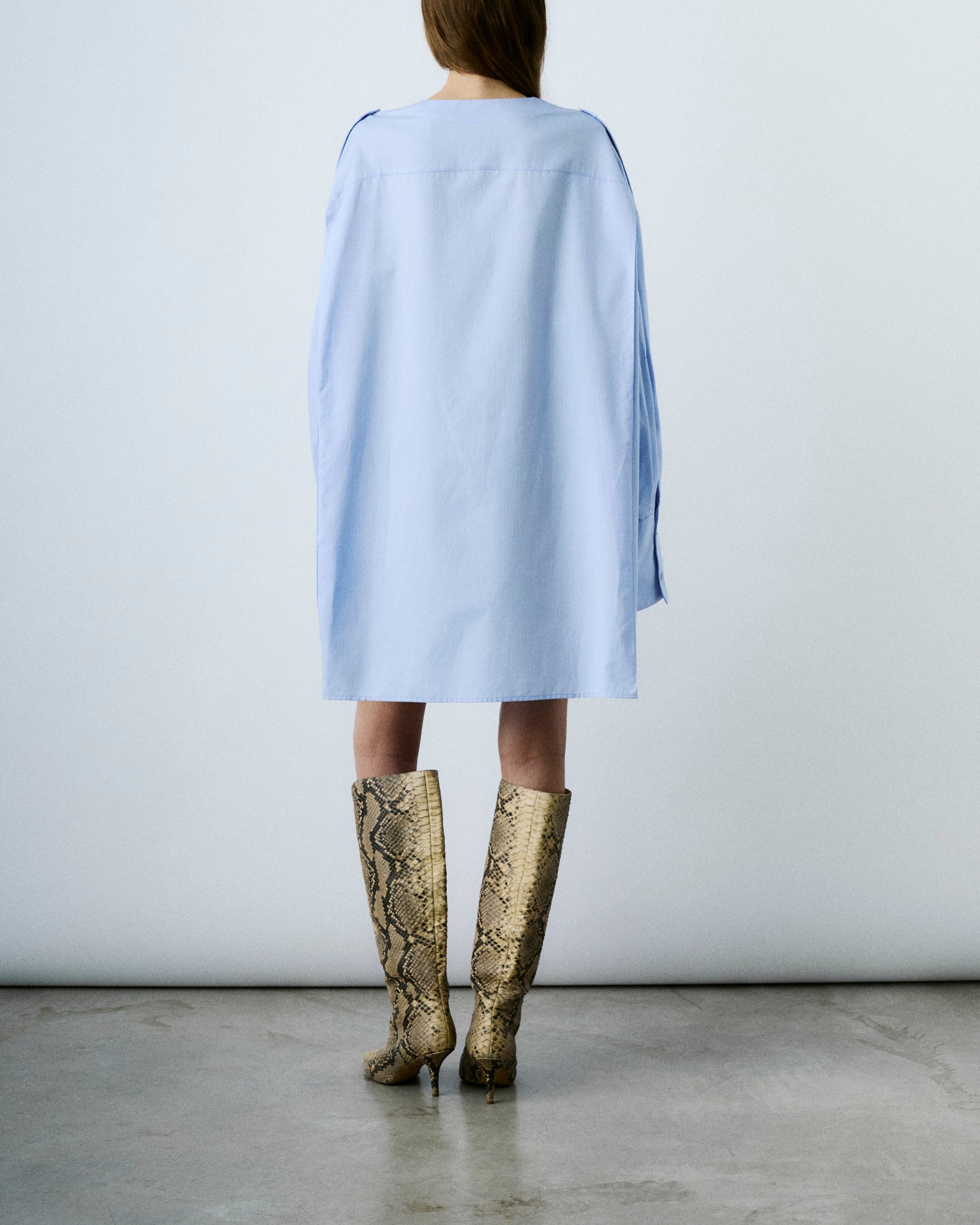 CHER STRIPE POPLIN SHIRT // SKY