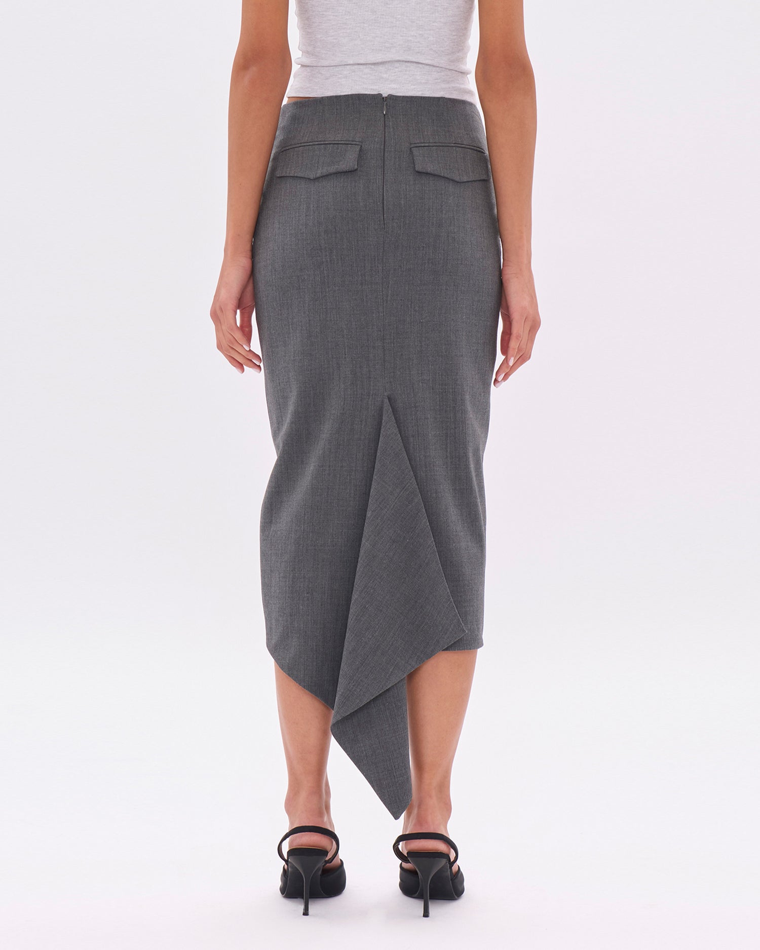 BREE WOOL SKIRT // MEDIUM GREY