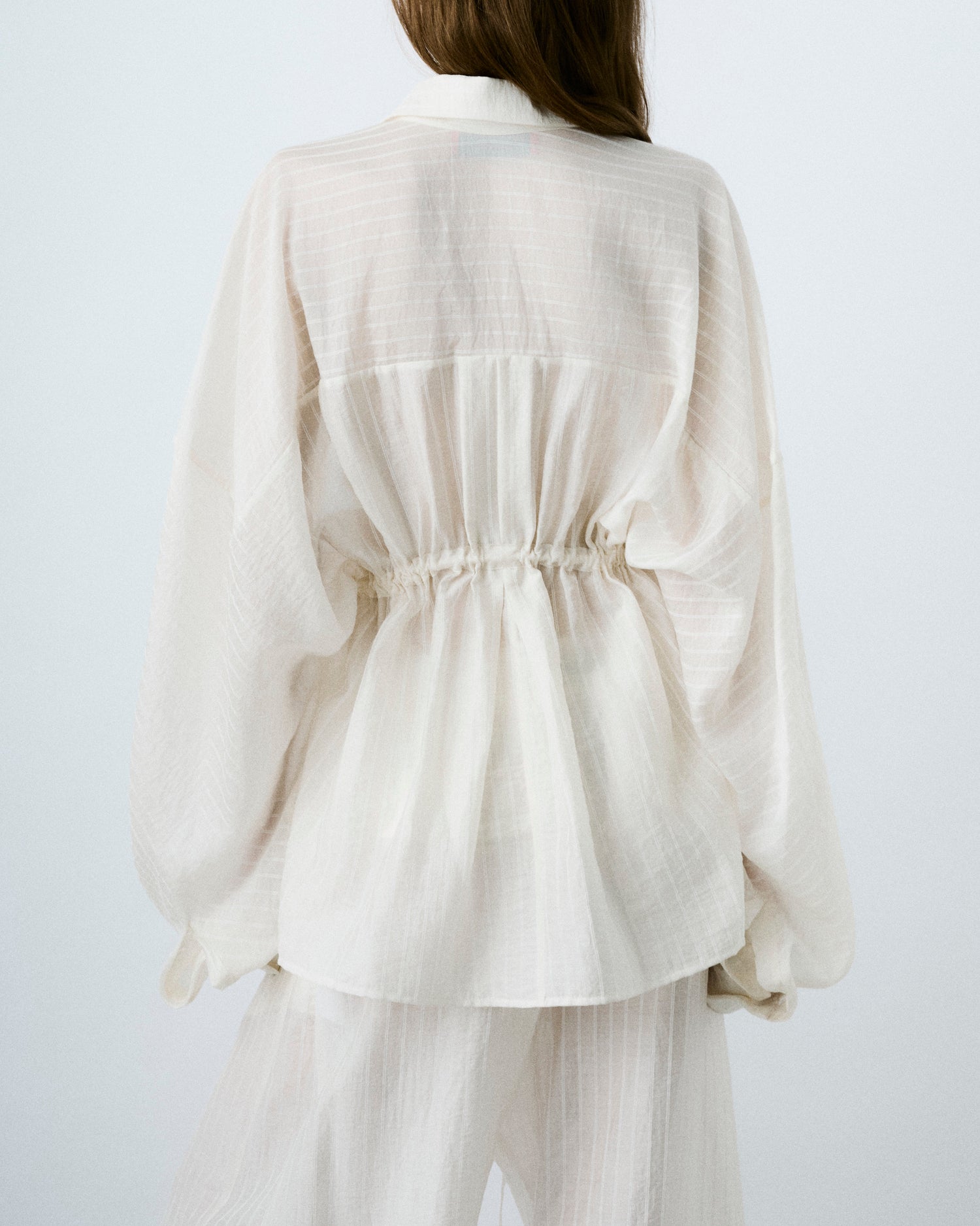 DALIDA STRIPED MUSLIN SHIRT // WHITE