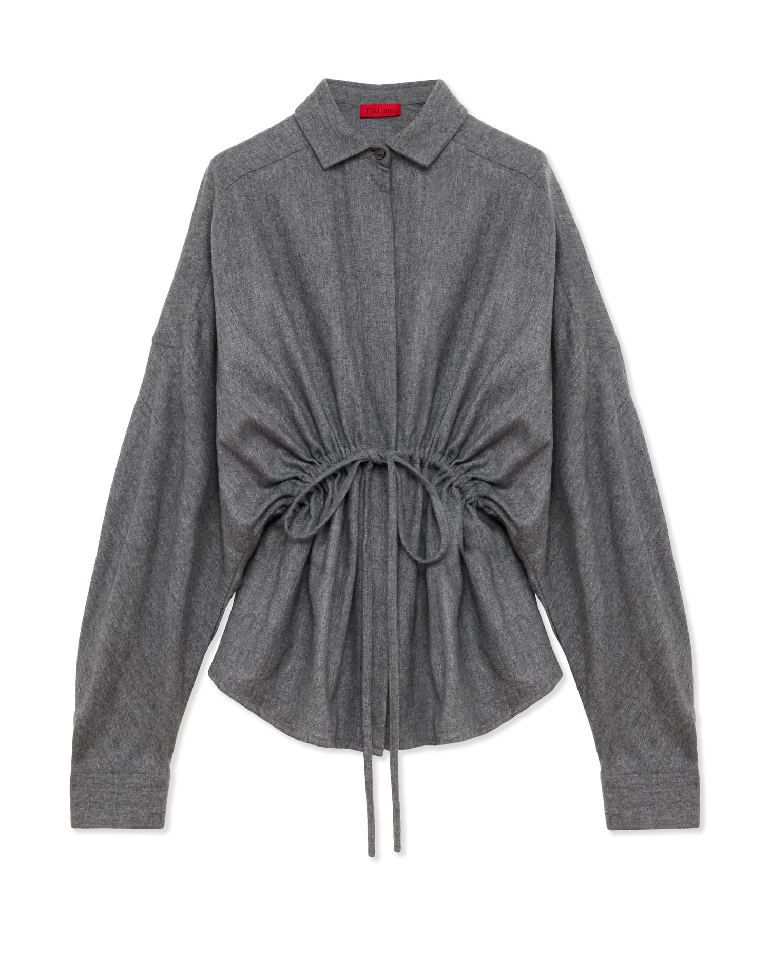 DALIDA FLANNEL WOOL SHIRT // LIGHT GREY