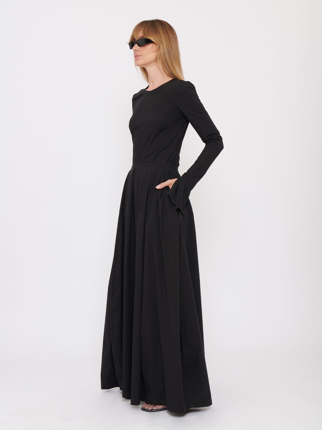 スカート THE LATEST SS25 'Balla' skirt (TLW09000T0195ABTP T0170) BALLA BLACK - LONG SKIRT – The Latest