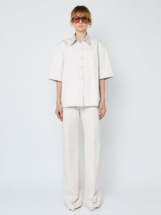 BEN JEWEL BUTTON WHITE - BOXY SHIRT