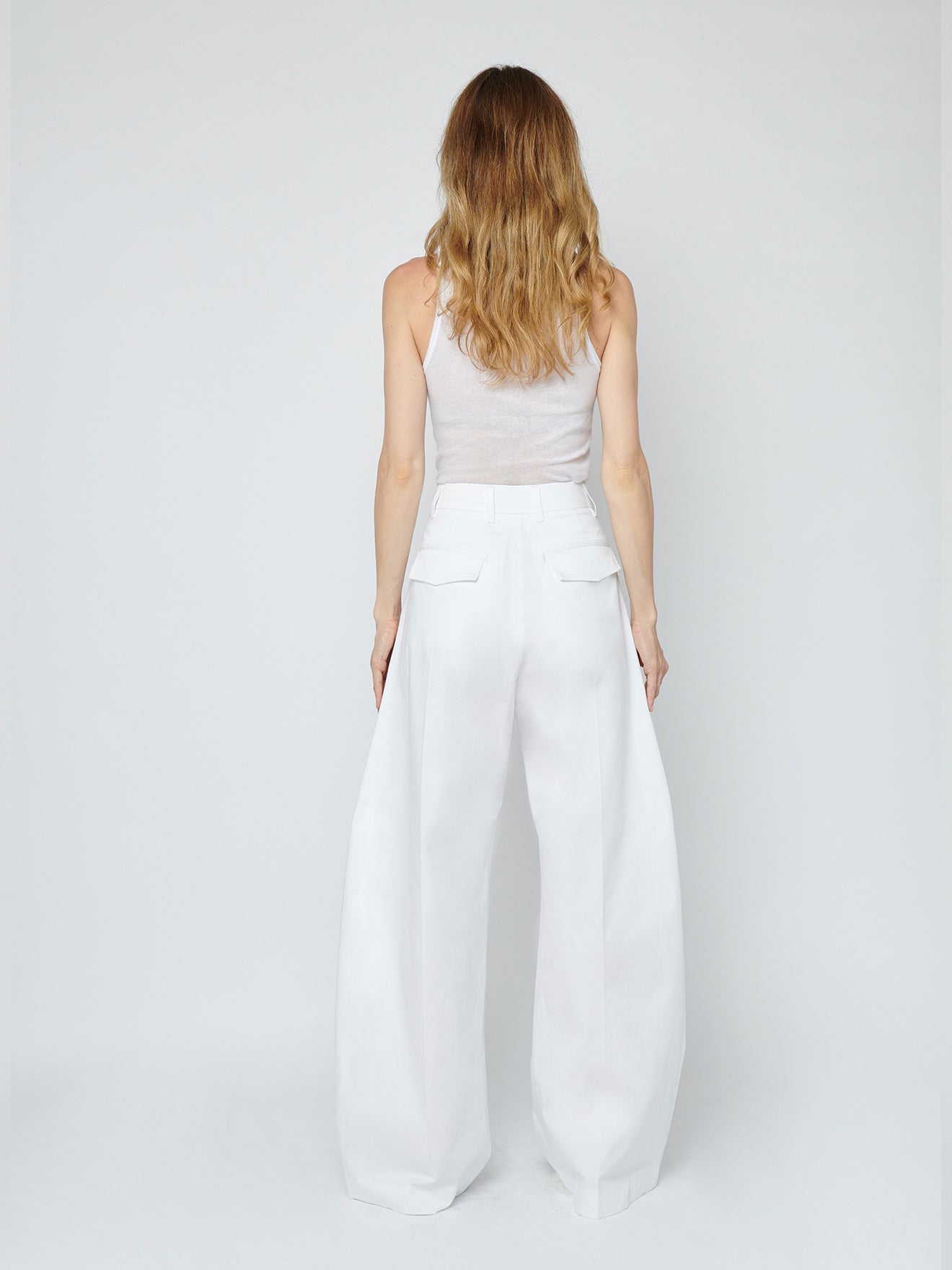 BILLIE POPELINE WHITE - TROUSERS