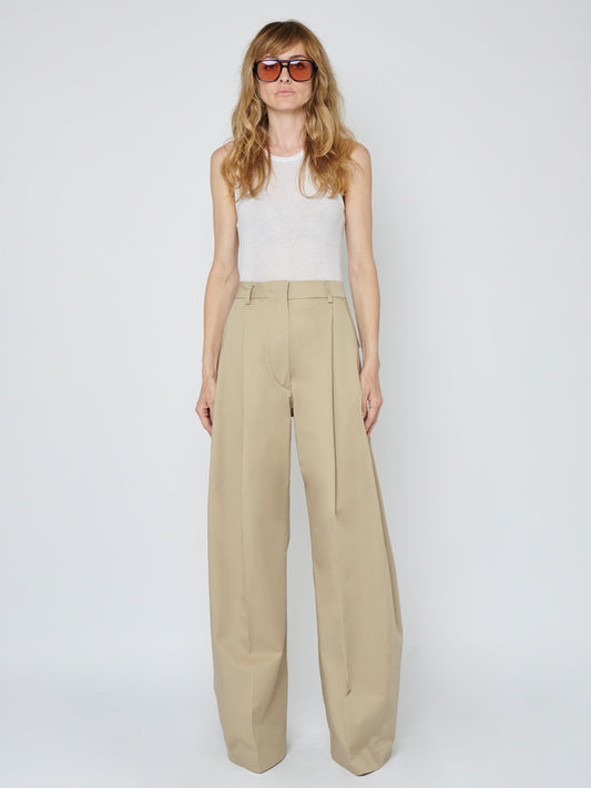 BILLIE POPELINE SAND - TROUSERS
