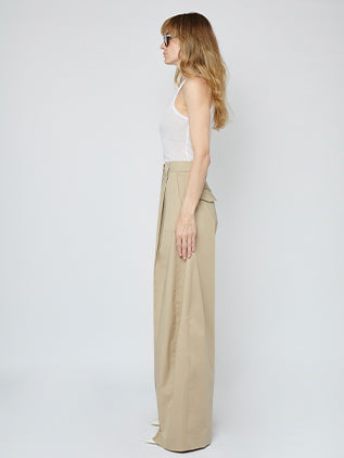BILLIE POPELINE SAND - TROUSERS