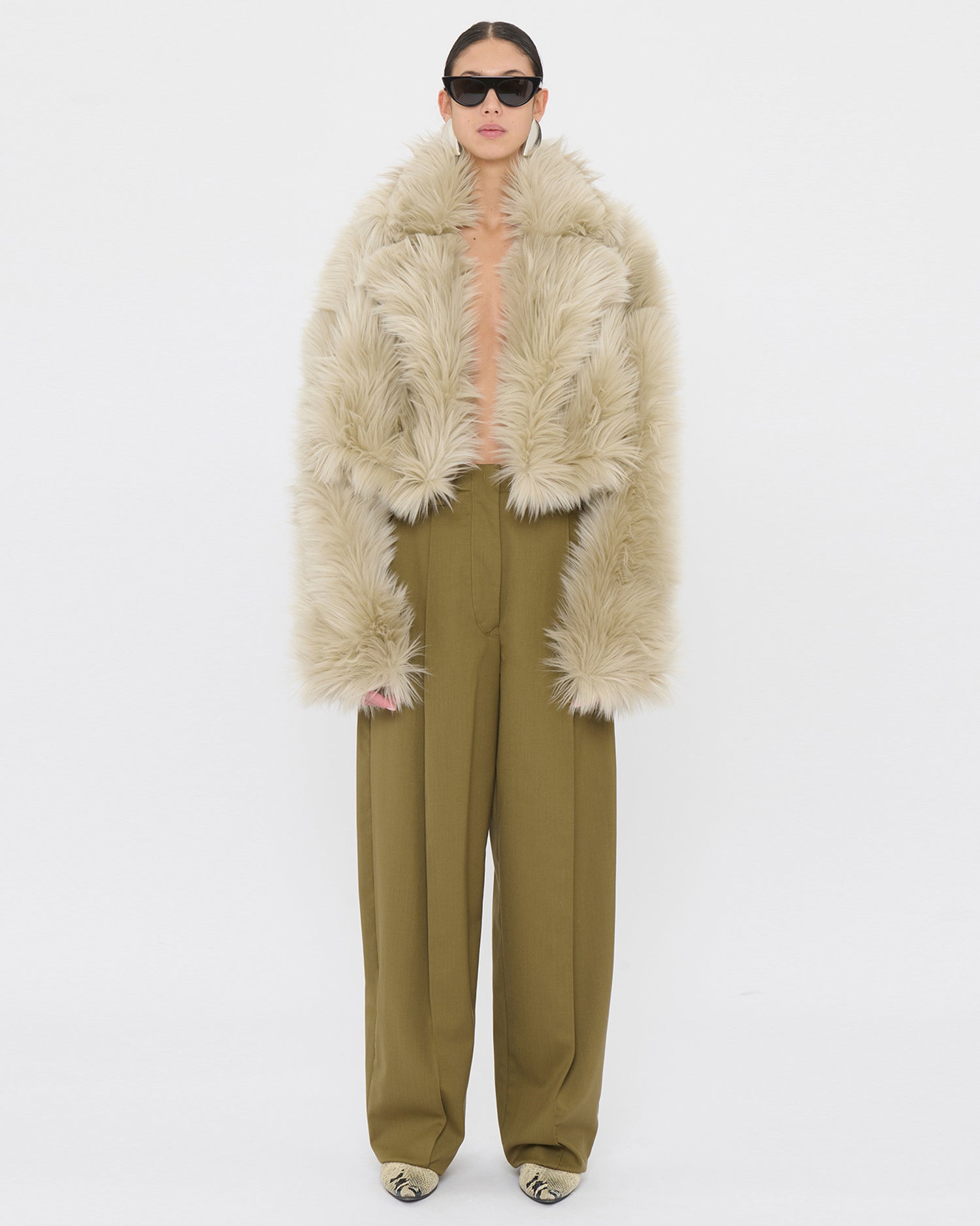 CODY ECO FUR JACKET // WHITE ICE