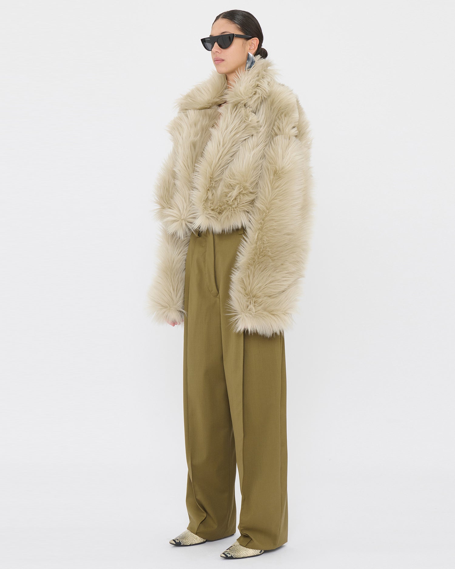 CODY ECO FUR JACKET // WHITE ICE